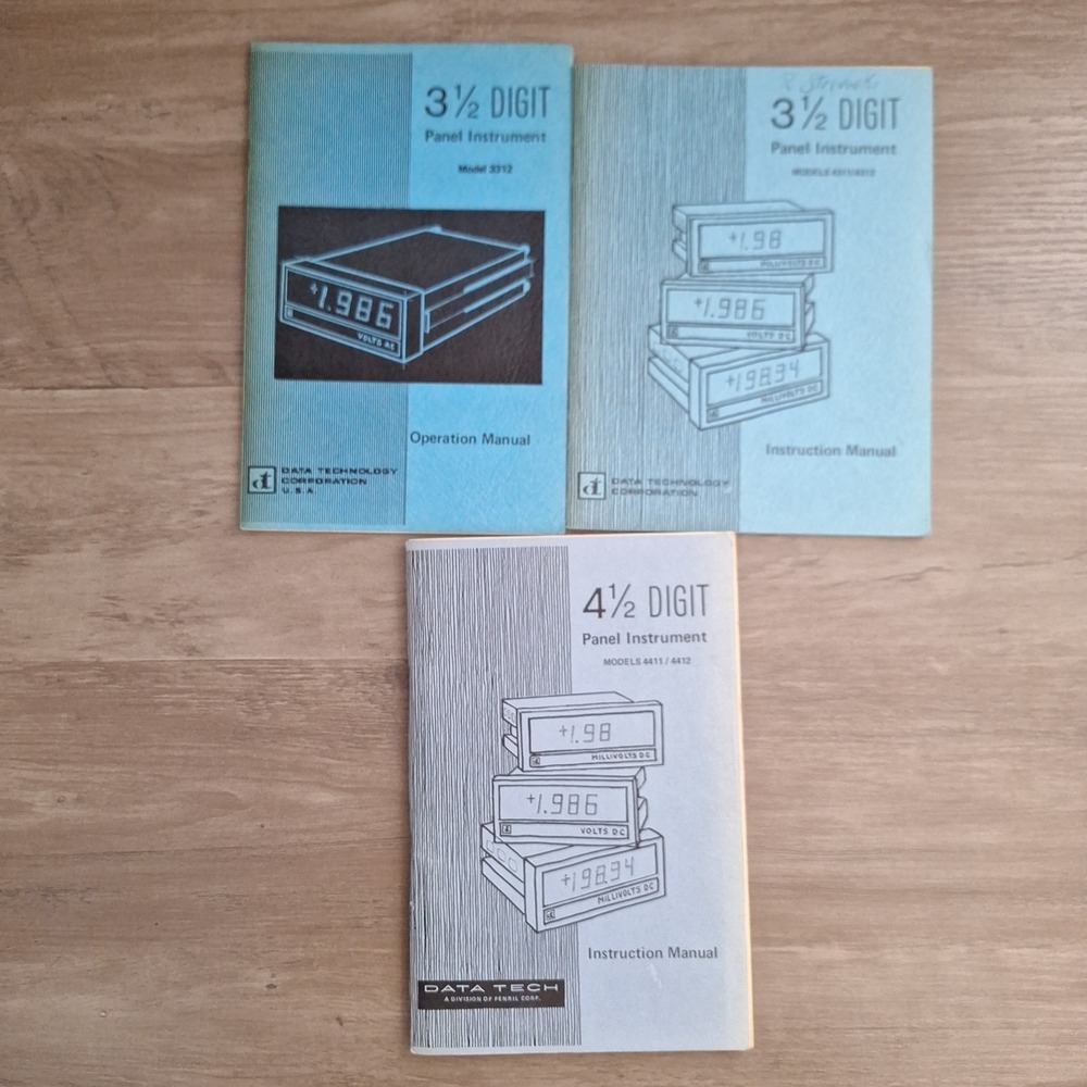 Data Technology Digital Panel Instrument‎ Manuals Mo. 3312, 4311/4312, 4411/4412